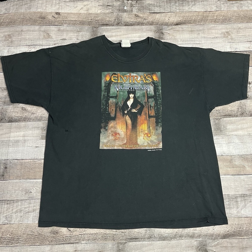 Elvira Shirt Size 2XL Black Vintage 2000s Haunted House Goth Punk Grunge